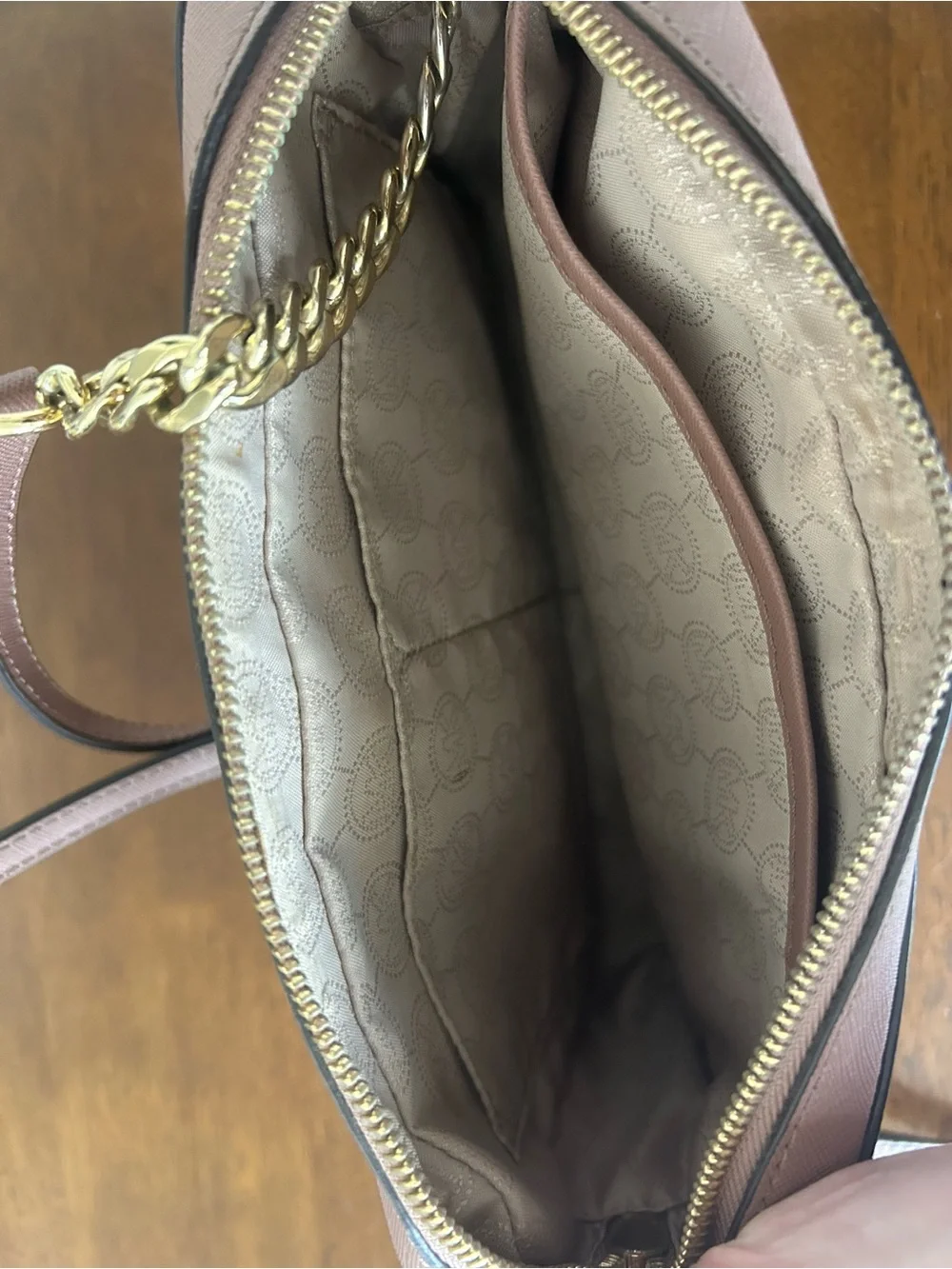 Michael Kors Dusty Rose Jet Set Saffiano Leather Crossbody Bag